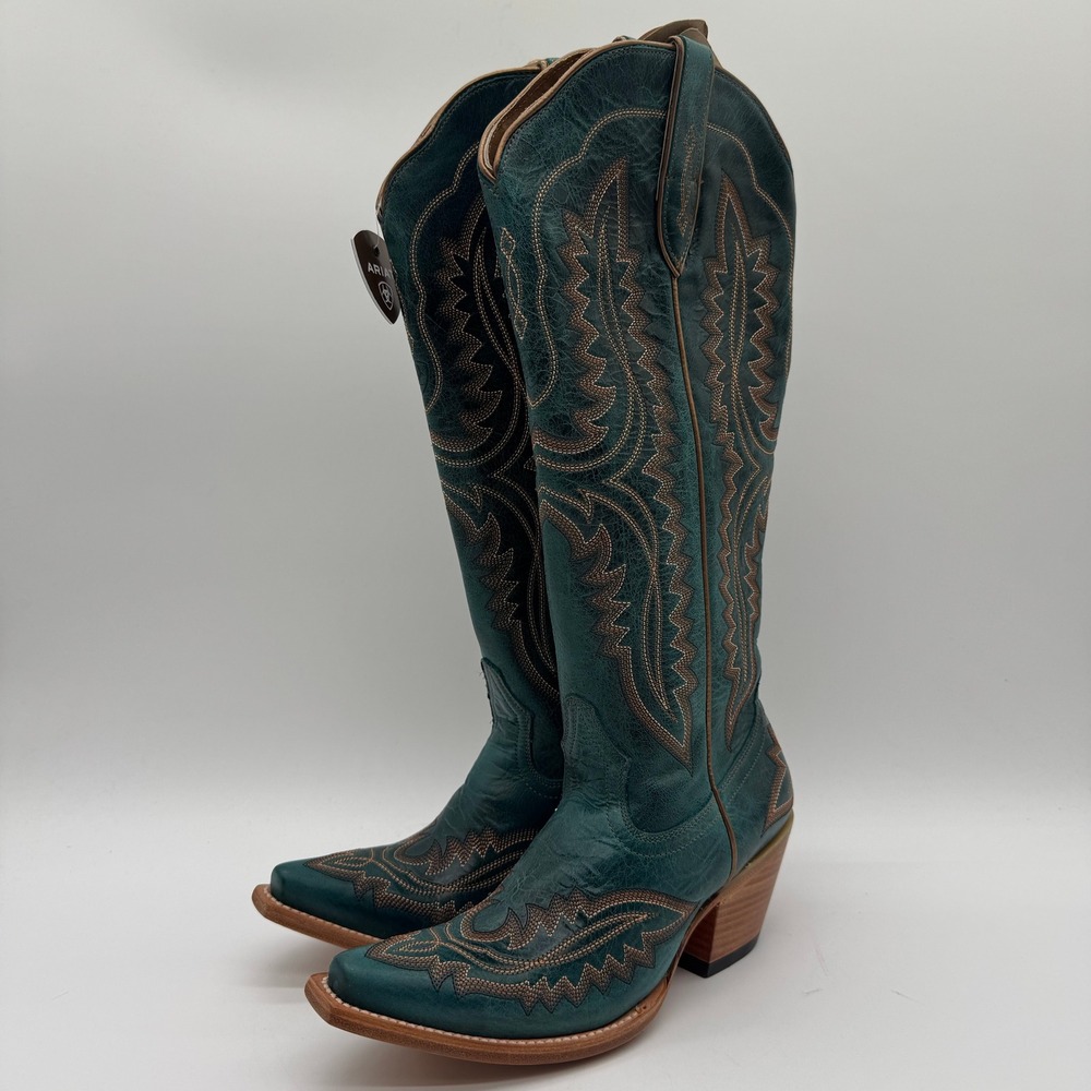Ariat Casanova Women's 7.5 B Turquoise Leather Tall Western Cowboy Boots New